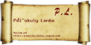Páskuly Lenke névjegykártya